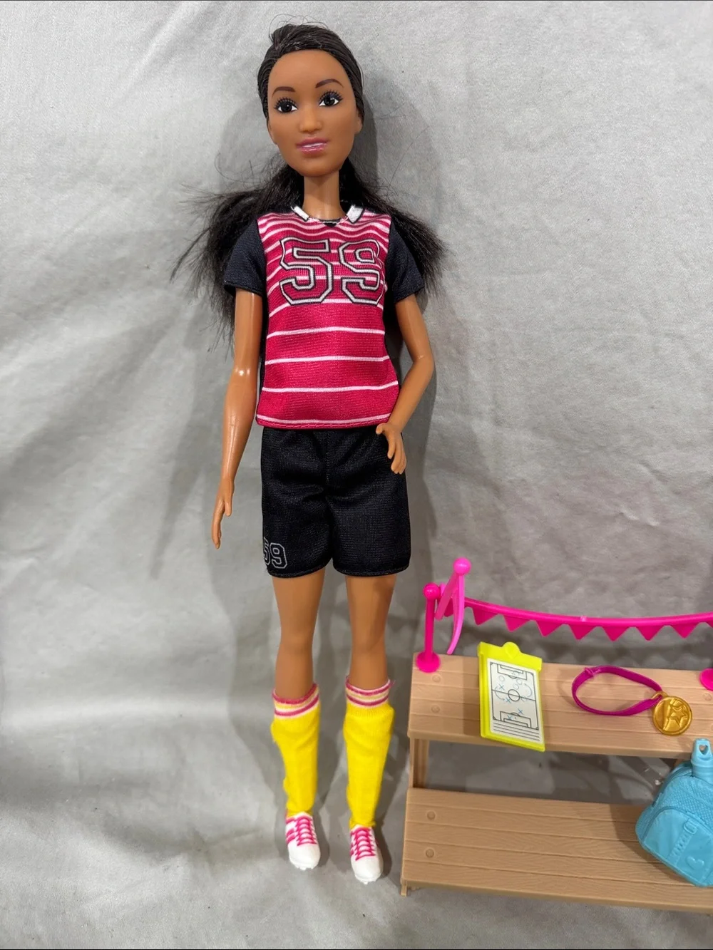 Barbie Chelsea Soccer Playset with additional soccer Barbie doll